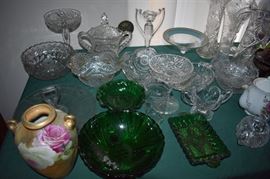 Beautiful Cut Glass, Depression Glass, Porcelain and more!