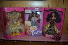 Loads of Vintage Dolls and Accessories in this Estate! From Barbies to Elvis to Back Street Boys to 90210 to Country Music Dolls Plus Accessories Galore especially for Barbie! We also have Vintage Ty Beanie Babies and Disney Characters --- A large collection represented here as you can see! We even have a large collection of Barbie Ornaments and Bradbury Mint Porcelain Barbie Figurines!