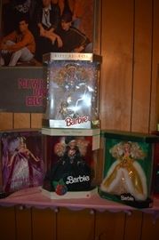 Loads of Vintage Dolls and Accessories in this Estate! From Barbies to Elvis to Back Street Boys to 90210 to Country Music Dolls Plus Accessories Galore especially for Barbie! We also have Vintage Ty Beanie Babies and Disney Characters --- A large collection represented here as you can see! We even have a large collection of Barbie Ornaments and Bradbury Mint Porcelain Barbie Figurines!