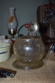 Antique Red Handle Androck Egg Beater with Mixing Jar 