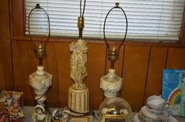 Beautiful Vintage Marble Lamps