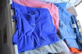 Tubs of Like New Clothing including Sweatshirts, and T-Shirts and More!