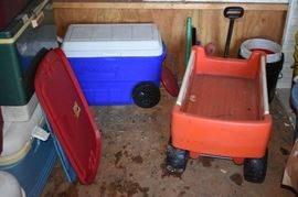 Pull Around Insulated Chest and Garden Wagon