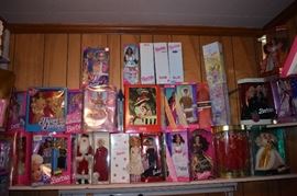 Loads of Vintage Dolls and Accessories in this Estate! From Loaded with Barbies pluse Elvis to Back Street Boys to 90210 to Country Music Dolls to Spice Girls Plus Accessories Galore especially for Barbie! We also have Vintage Ty Beanie Babies and Disney Characters --- A large collection represented here as you can see! We even have a large collection of Barbie Ornaments and Bradbury Mint Porcelain Barbie Figurines!