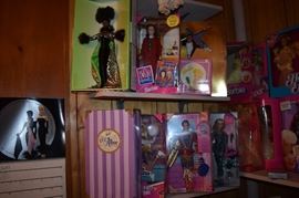 Loads of Vintage Dolls and Accessories in this Estate! From Loaded with Barbies pluse Elvis to Back Street Boys to 90210 to Country Music Dolls to Spice Girls Plus Accessories Galore especially for Barbie! We also have Vintage Ty Beanie Babies and Disney Characters --- A large collection represented here as you can see! We even have a large collection of Barbie Ornaments and Bradbury Mint Porcelain Barbie Figurines!