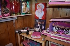 Loads of Vintage Dolls and Accessories in this Estate! From Loaded with Barbies pluse Elvis to Back Street Boys to 90210 to Country Music Dolls to Spice Girls Plus Accessories Galore especially for Barbie! We also have Vintage Ty Beanie Babies and Disney Characters --- A large collection represented here as you can see! We even have a large collection of Barbie Ornaments and Bradbury Mint Porcelain Barbie Figurines!