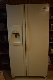 Amana 26 Cu. Ft. Side-By-Side Refrigerator - Cabinet: Height 70" with Hinge, Width 35 5/8",  Depth  w/handle 33 1/4"