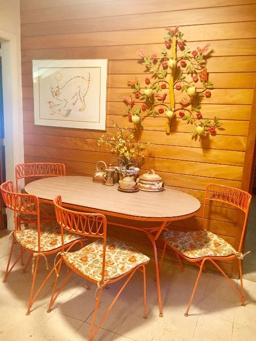 Vintage SALTERINI iron dining table and 4 SALTERINI iron ribbon chairs😍😍