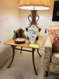 Sabre leg lamp table model #3314 by TH Robsjohn-Gibbings for Widdicomb. ‘Sherry’
