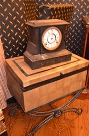Storage Box + antique clock
