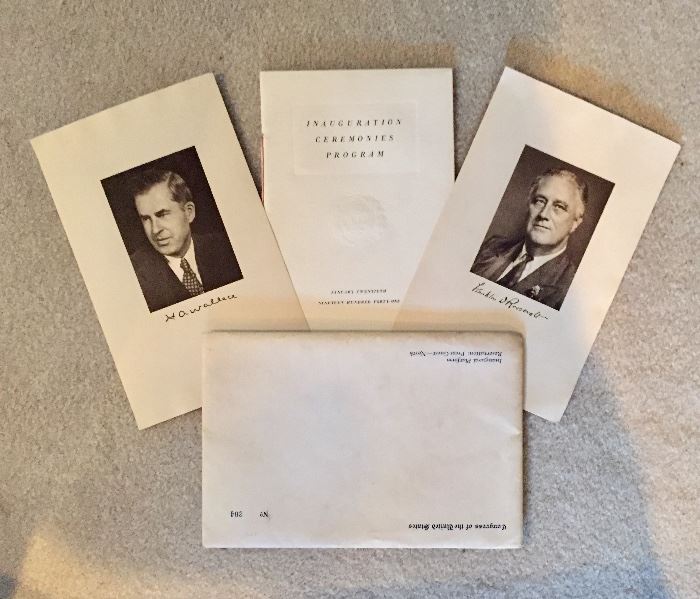 Program for inauguration of Franklin D Roosevelt 