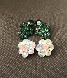 Vintage rhinestone and crystal earrings 
