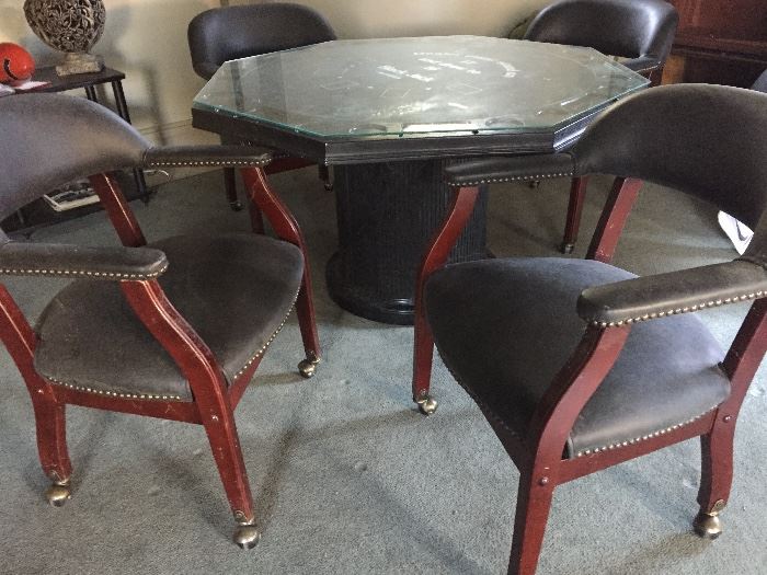 Black Jack/Poker table and 4 chairs 