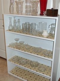 Glassware and the Shelving unit for Sale