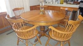 Hard Maple, Kitchen table, 5 arm chairs, two leaves