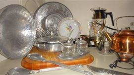 Vintage Hammered Aluminum serving pieces