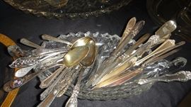 Silver Plate Flatware and serving pieces