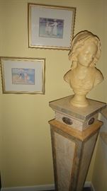 Pedestal, sold resin bust