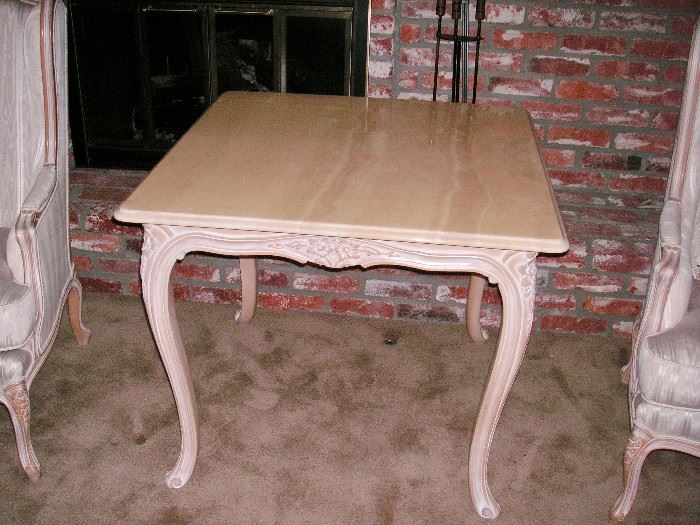 French style lamp table with marble top