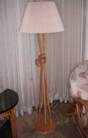 Bamboo floor lamp.  There are 2 of these.  Paul Frankl style.