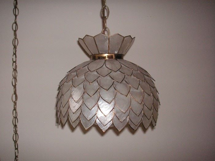 Capiz shell hanging lamp