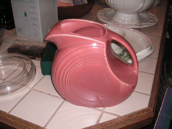 Original rose Fiesta disc pitcher - large