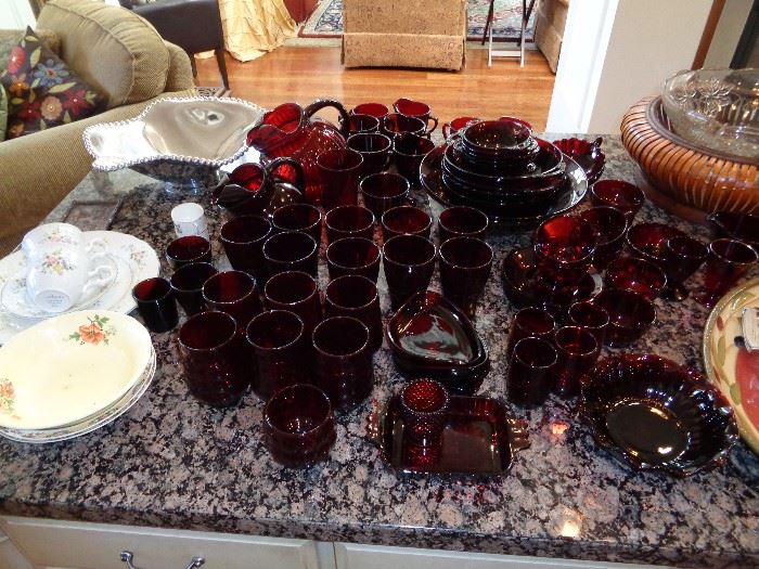 Ruby Red glassware