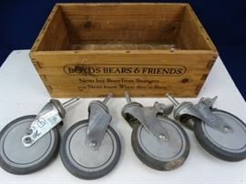 4 Caster Wheels in Wood Crate