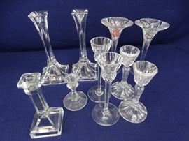 Crystal and Clear Glass Candle Holders