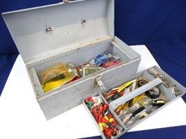 Metal Tool Box with Contents
