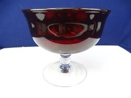 Pretty Red Pedestal Bowl
