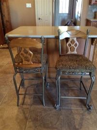 Metal and wood bar stools