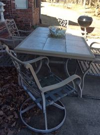 Patio dining table and chairs