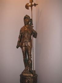 Chalkware knight & pedestal (priced separately)