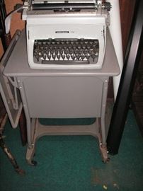 Vintage metal typewriter table w/ flip up shelf