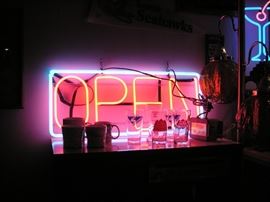 Neon glass Open sign