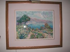 Listed artist: Jacqueline Kamin "Laguna Vista" signed serigraph