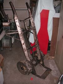 Old barrel hand truck