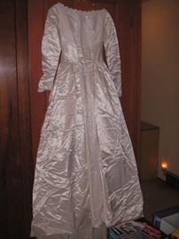 1960 satin & lace wedding dress