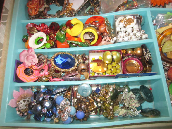 semi-precious stones, endless amount of costume jewelry, some vintage