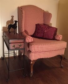 Wing-back Chair, Bronze Greyhound