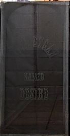 Etched Clear Glass Sign From Restaurant.  Great in your home bar.