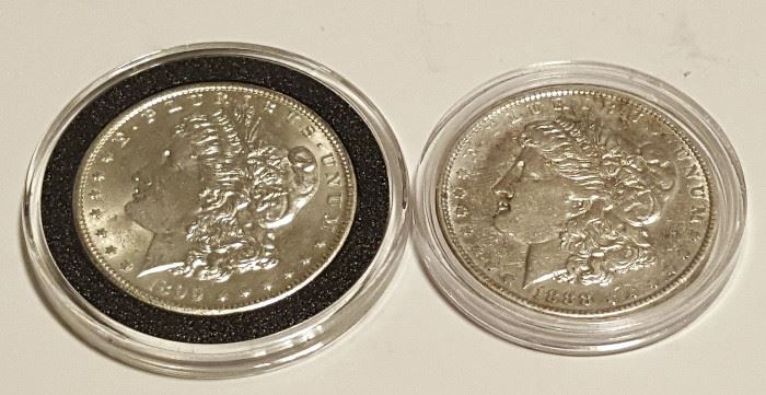 HCC010 1888 & 1899 Morgan Silver Dollars
