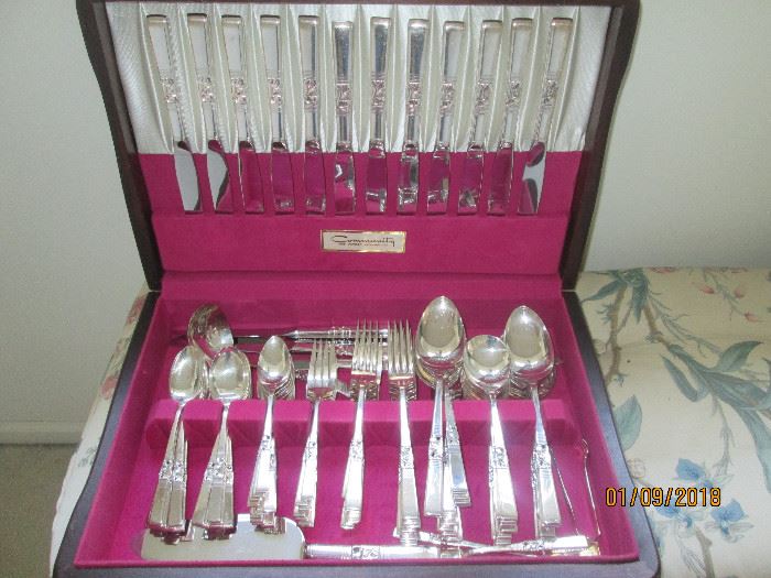 Silver plate  Service for 12  Lovely pattern
