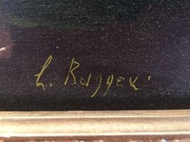 4. Oil Painting by L. Ruggera of Still Life Flowers w/ Ornate Gold Frame (32" x 42")