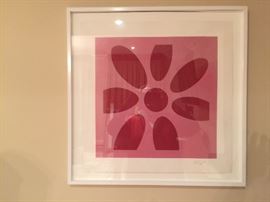 7. Contemporary Flower Print by Peter Lee in White Frame (26" x 26")