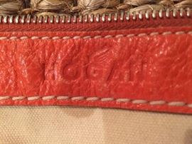 49. Hogan Canvas Tote Bag w/ Orange Leather