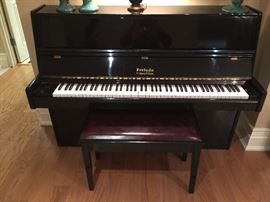 18. Prelude Black Lacquered Upright Piano by Story & Clark