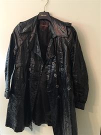65. Creenstone Women's Black Trench Coat, Size 38