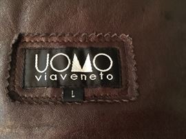 67. Men's Large Brown Uomo Viaveneto Spanish Lamb Sherling Coat